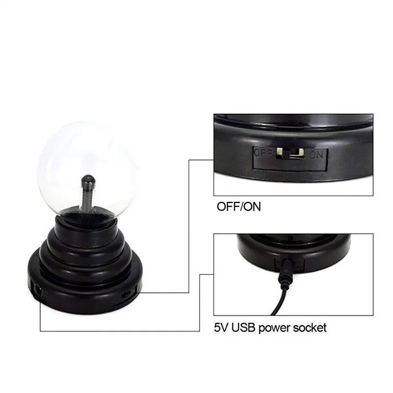 3 Inch Magic Plasma Ball Lamp Touch Sensitive Atmosphere Night Light Novelty Lamp Kids Birthday Christmas Gift - Slobuy