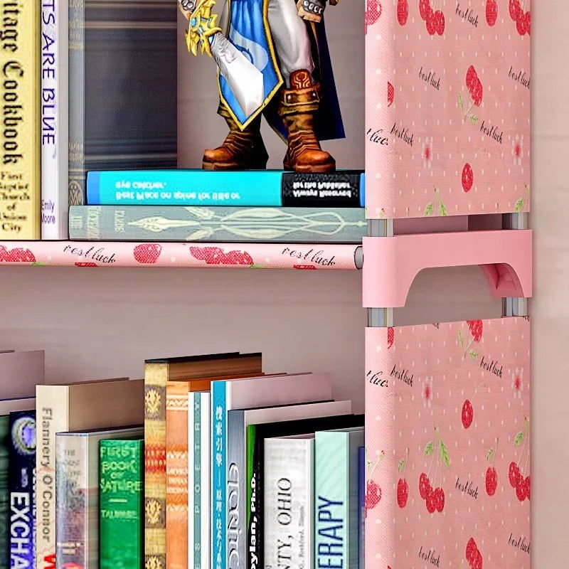 3 Layers Simple Modern Student Bookshelf Storage Rack Floor Desk Bookcase  Combination Cabinet Newspaper Rack - Slobuy