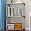 3 Layers Simple Modern Student Bookshelf Storage Rack Floor Desk Bookcase  Combination Cabinet Newspaper Rack - Slobuy