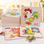 3 PCs Random Color Puzzle 3D Toys Early Education Wooden Cartoon Animal Puzzle Puzzle Infant Puzzle Board Toys - Slobuy