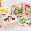 3 PCs Random Color Puzzle 3D Toys Early Education Wooden Cartoon Animal Puzzle Puzzle Infant Puzzle Board Toys - Slobuy