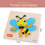 3 PCs Random Color Puzzle 3D Toys Early Education Wooden Cartoon Animal Puzzle Puzzle Infant Puzzle Board Toys - Slobuy