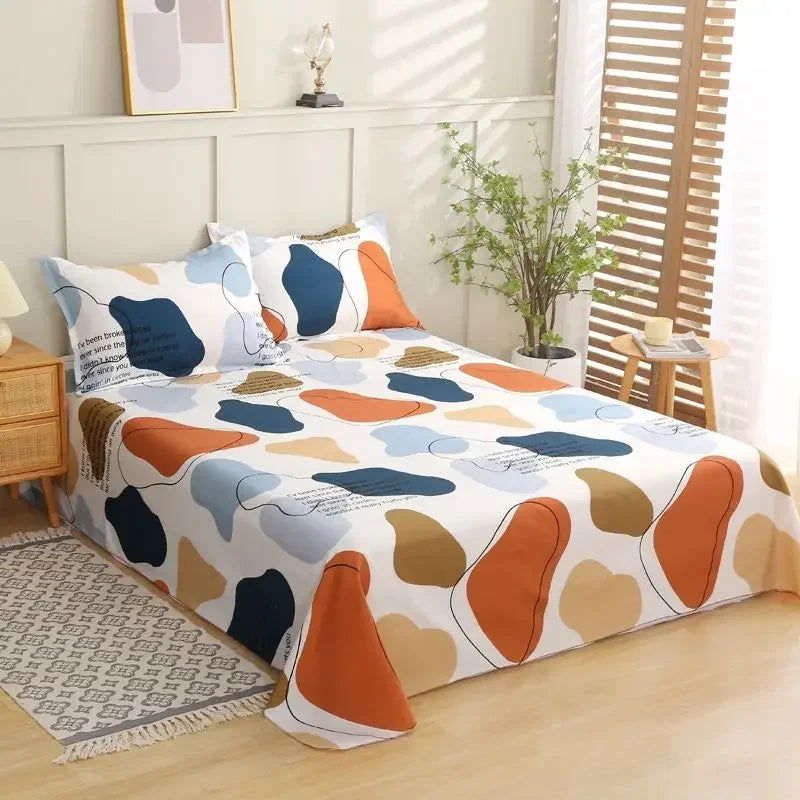 3 Pcs Broken Flowers Sheets Bed Simplicity Bedspread on The Bed Plus Size Double Queen King Bed Sheets with Pillows Cases - Slobuy