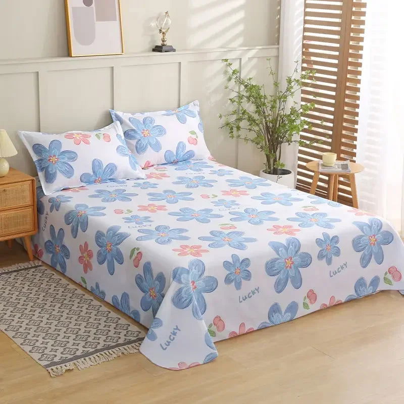 3 Pcs Broken Flowers Sheets Bed Simplicity Bedspread on The Bed Plus Size Double Queen King Bed Sheets with Pillows Cases - Slobuy