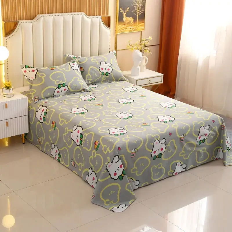3 Pcs Broken Flowers Sheets Bed Simplicity Bedspread on The Bed Plus Size Double Queen King Bed Sheets with Pillows Cases - Slobuy