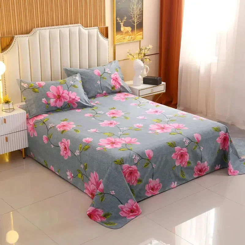 3 Pcs Broken Flowers Sheets Bed Simplicity Bedspread on The Bed Plus Size Double Queen King Bed Sheets with Pillows Cases - Slobuy