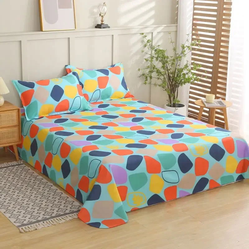3 Pcs Broken Flowers Sheets Bed Simplicity Bedspread on The Bed Plus Size Double Queen King Bed Sheets with Pillows Cases - Slobuy