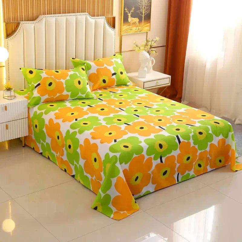 3 Pcs Broken Flowers Sheets Bed Simplicity Bedspread on The Bed Plus Size Double Queen King Bed Sheets with Pillows Cases - Slobuy