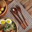3 Pieces Tableware Natural Wood Dinnerware Spoon Chopsticks Fork Dinner Portable Tableware Grain Household Kitchen Cutlery Set - Slobuy