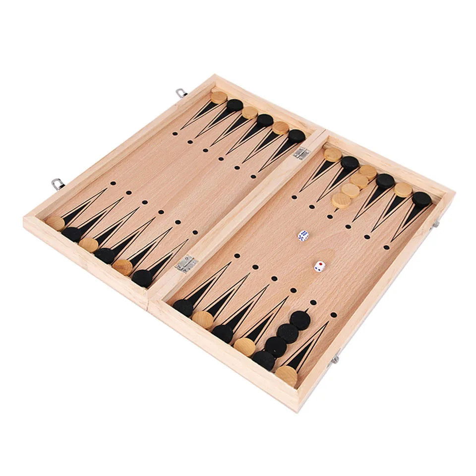 3 in 1 Chess Board, Folding Wooden Portable Chess Game Board, Wooden Chess Board for Adults(Chess + Checkers and Backgammon) - Slobuy