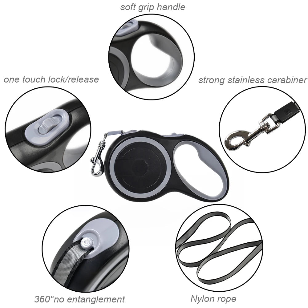 3m 5m 8m 50kg Dog Leash Retractable Roulette Collar for Small Big Dog Accessories Adjustable Durable Walking Hiking Bulldog Rope - Slobuy