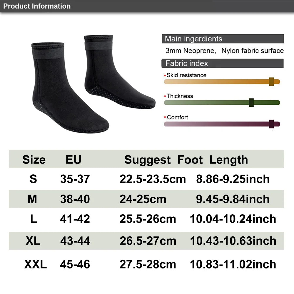 3mm Neoprene Diving Socks Wetsuit Shoes Non-slip Adult Warm Patchwork Elasticity Diving Surfing Boots for Swimming Snorkeling - Slobuy