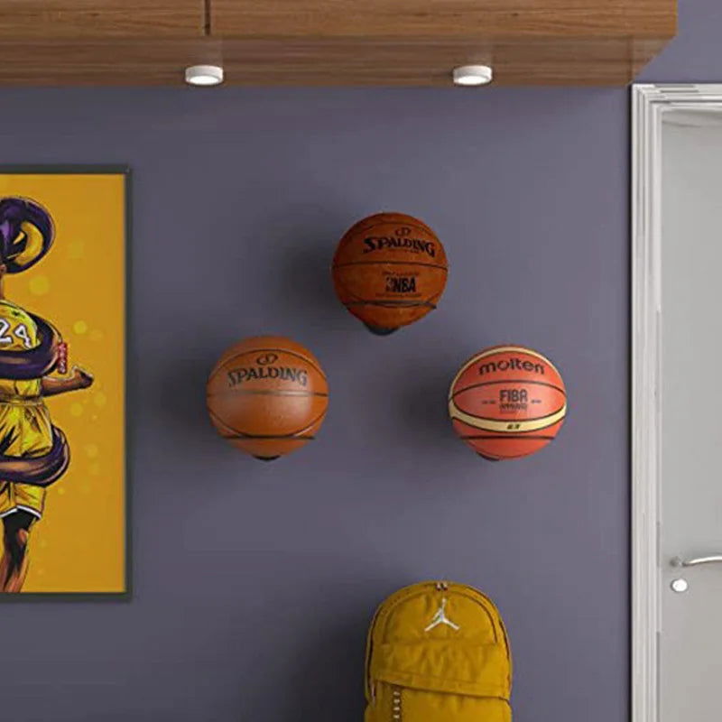 3pcs Basketball Volleyball Soccer Display Holders Home Ball Rack On The Wall Ball Rack Put The Ball Rack Football Display Racks - Slobuy