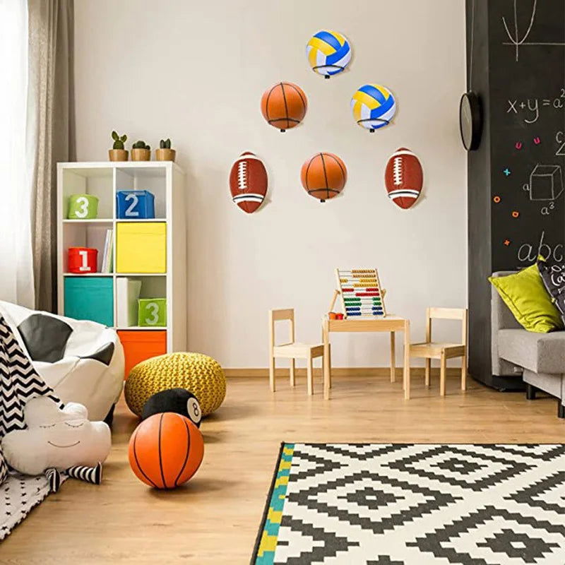 3pcs Basketball Volleyball Soccer Display Holders Home Ball Rack On The Wall Ball Rack Put The Ball Rack Football Display Racks - Slobuy