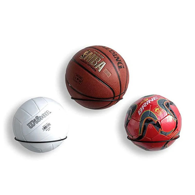 3pcs Basketball Volleyball Soccer Display Holders Home Ball Rack On The Wall Ball Rack Put The Ball Rack Football Display Racks - Slobuy