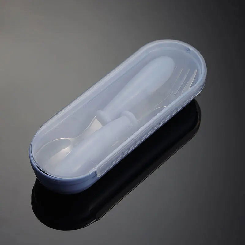 3pcs Children Spoon Forks Box Kids Stainless Steel Kids Cutlery Portable Baby Feeding Utensils Baby Spoons Baby Tableware Set - Slobuy