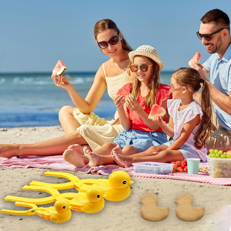 3pcs Duck Shaped Sand Ball Making Clip For Children's Outdoor Plastic Summer Sand Ball Making Mold For Children's Fun Sports - Slobuy