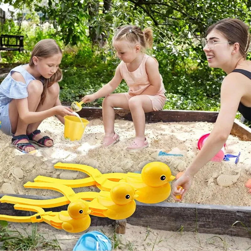 3pcs Duck Shaped Sand Ball Making Clip For Children's Outdoor Plastic Summer Sand Ball Making Mold For Children's Fun Sports - Slobuy