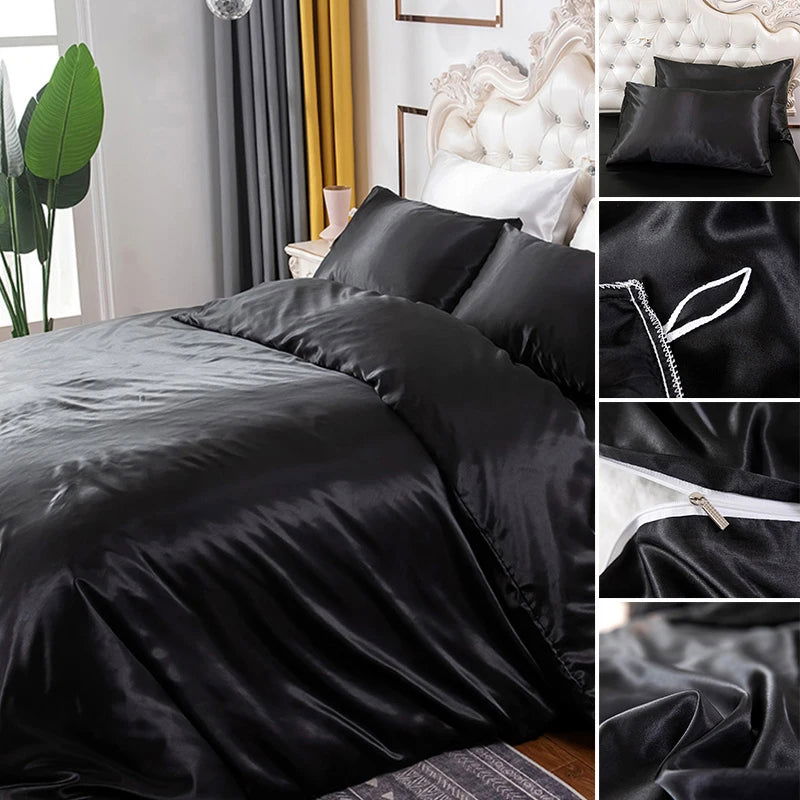 2/3pcs Duvet Cover Set Silky Soft Comforter Cover Textured Quilt Cover with Zipper Closure, NO Comforter - Slobuy