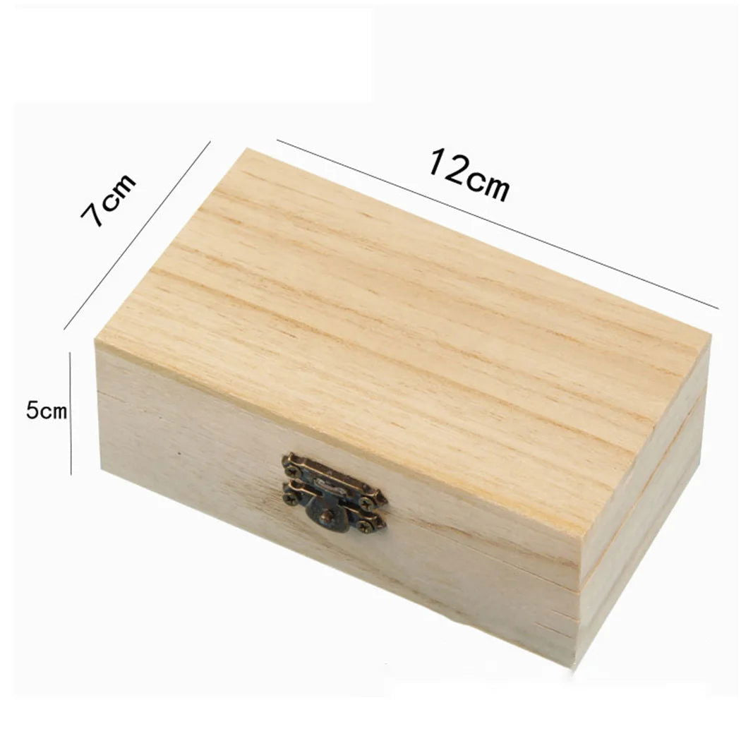 1/3pcs Log Color Scotch Plain Wood Wooden Square Hinged Storage  Boxes Craft Gift Box Handmade Case Box Storage Organization - Slobuy