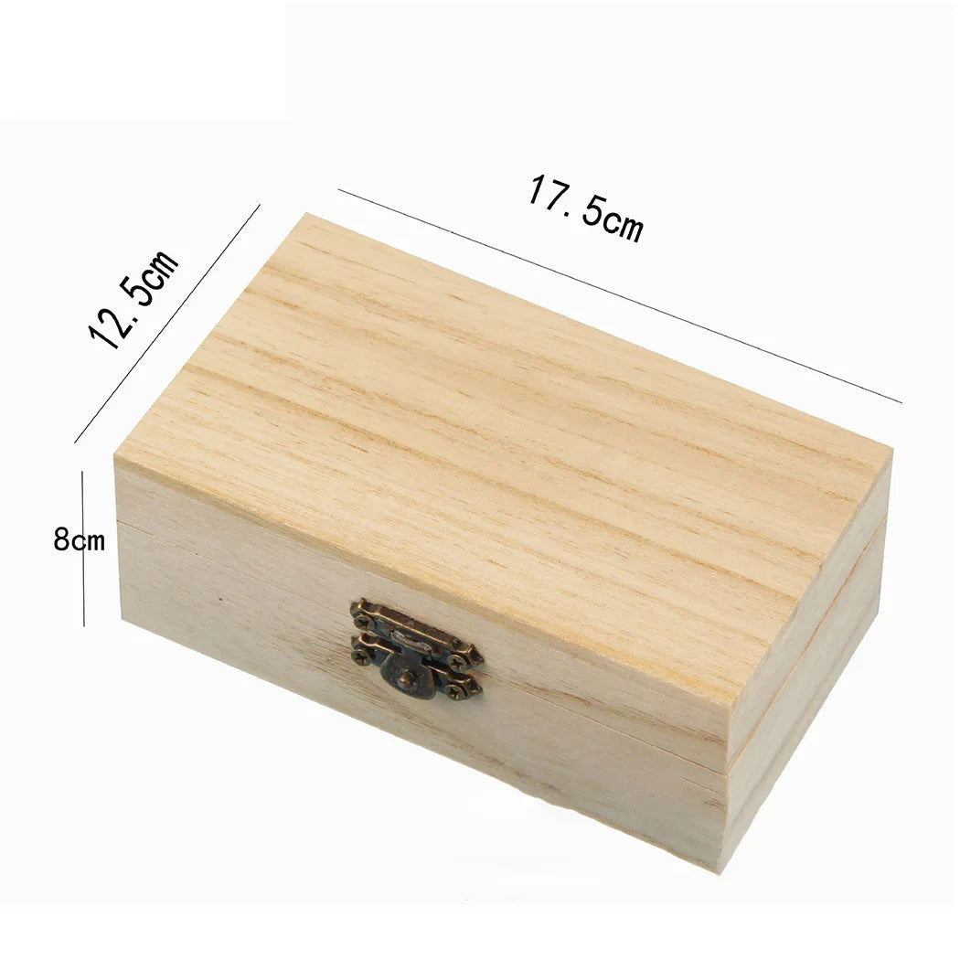 1/3pcs Log Color Scotch Plain Wood Wooden Square Hinged Storage  Boxes Craft Gift Box Handmade Case Box Storage Organization - Slobuy