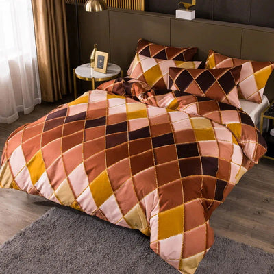2/3pcs Set Duvet Cover Set Light Weight Breathable Soft Bedding Comforter Cover with Envelop Pillwcase - Slobuy