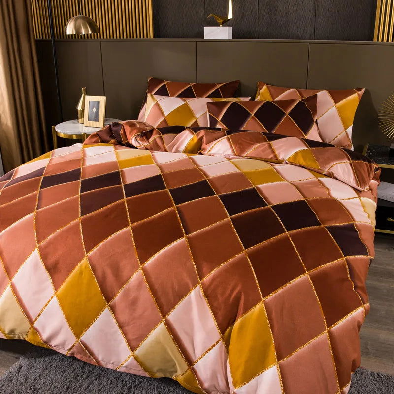 2/3pcs Set Duvet Cover Set Light Weight Breathable Soft Bedding Comforter Cover with Envelop Pillwcase - Slobuy