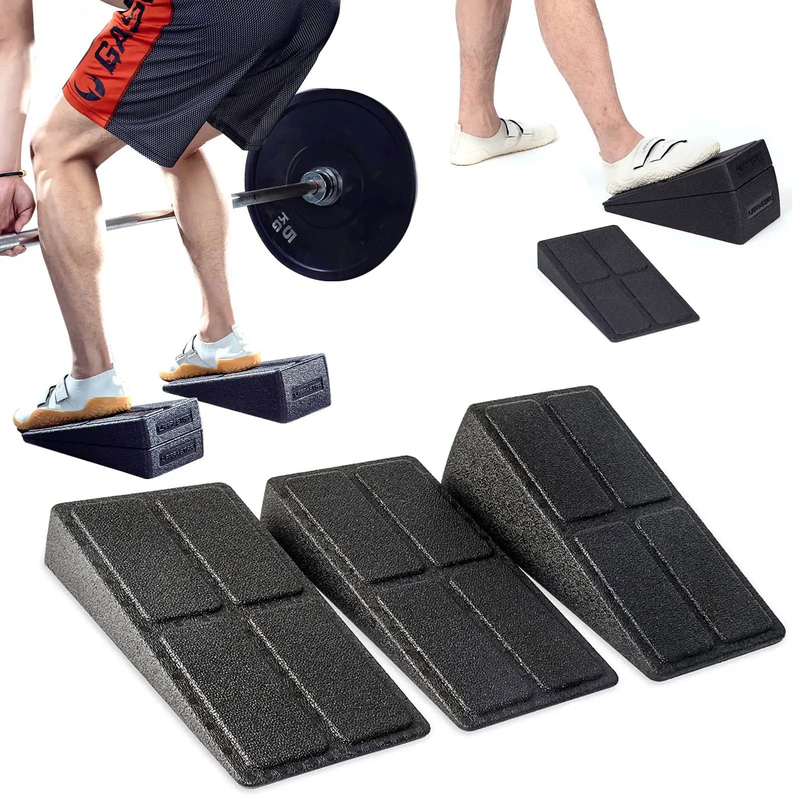3pcs Squat Wedge Block Adjustable Non-Slip Squat Ramp Deadlift Wedge Calf Stretcher Slant Board Strength For Squat Deadlift - Slobuy
