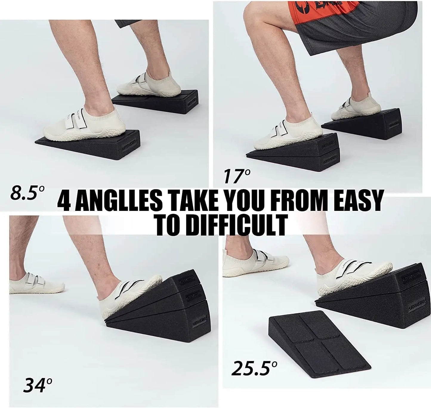 3pcs Squat Wedge Block Adjustable Non-Slip Squat Ramp Deadlift Wedge Calf Stretcher Slant Board Strength For Squat Deadlift - Slobuy