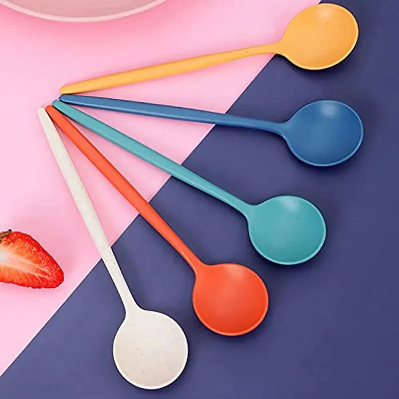 4-piece Portable Utensils, Healthy Eco-Friendly Wheat Straw Cutlery, Reusable Chopstick Fork Knife Spoon Set - Slobuy