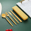 4-piece Portable Utensils, Healthy Eco-Friendly Wheat Straw Cutlery, Reusable Chopstick Fork Knife Spoon Set - Slobuy