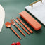 4-piece Portable Utensils, Healthy Eco-Friendly Wheat Straw Cutlery, Reusable Chopstick Fork Knife Spoon Set - Slobuy