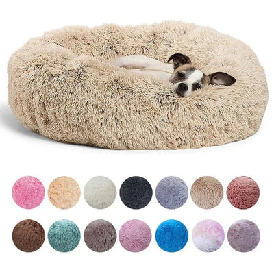 40-90cm Round Pet Bed for Large Dog Bed Super Soft Cat Bed Long Plush Dog House for Medium Dog House Winter Warm Sleeping - Slobuy
