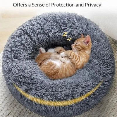 40-90cm Round Pet Bed for Large Dog Bed Super Soft Cat Bed Long Plush Dog House for Medium Dog House Winter Warm Sleeping - Slobuy