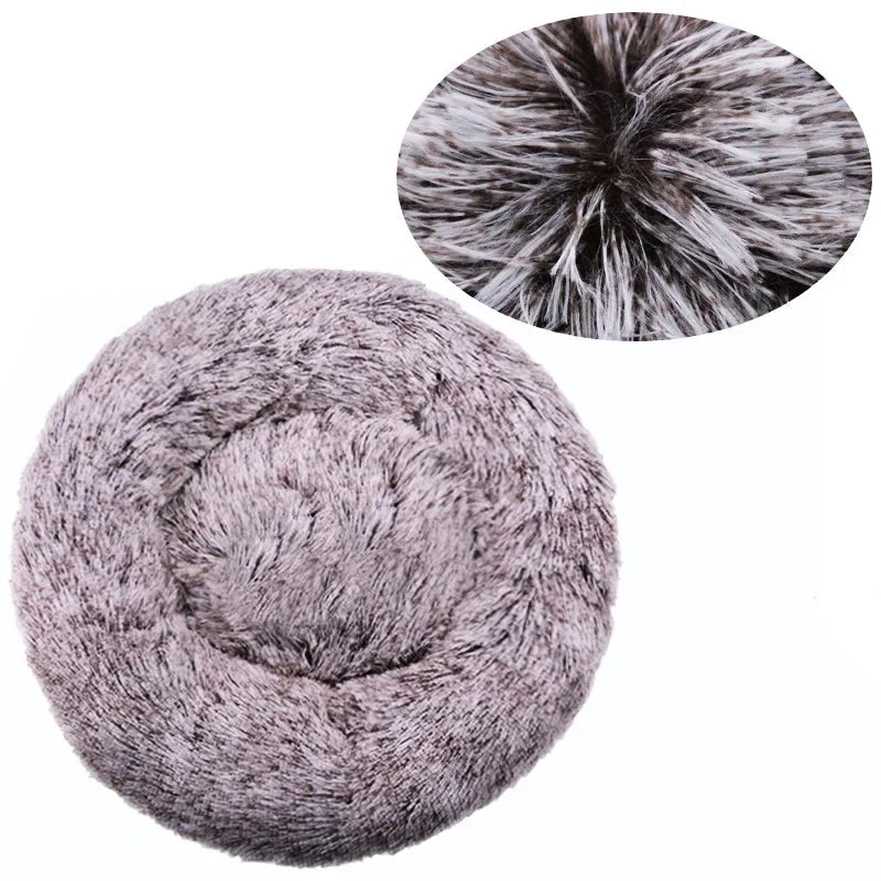 40-90cm Round Pet Bed for Large Dog Bed Super Soft Cat Bed Long Plush Dog House for Medium Dog House Winter Warm Sleeping - Slobuy