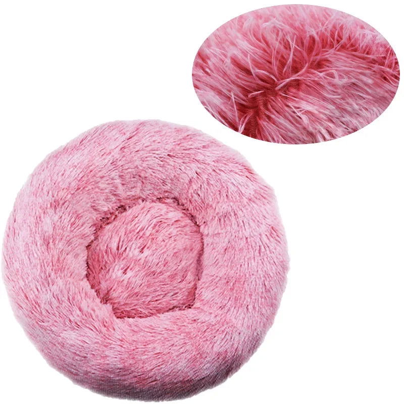 40-90cm Round Pet Bed for Large Dog Bed Super Soft Cat Bed Long Plush Dog House for Medium Dog House Winter Warm Sleeping - Slobuy