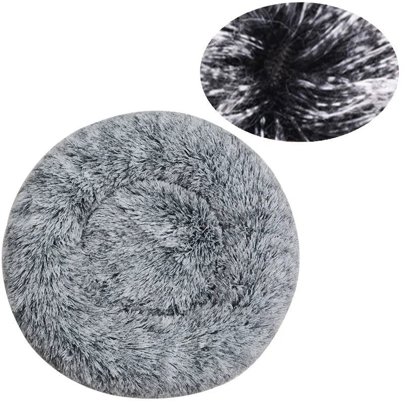40-90cm Round Pet Bed for Large Dog Bed Super Soft Cat Bed Long Plush Dog House for Medium Dog House Winter Warm Sleeping - Slobuy