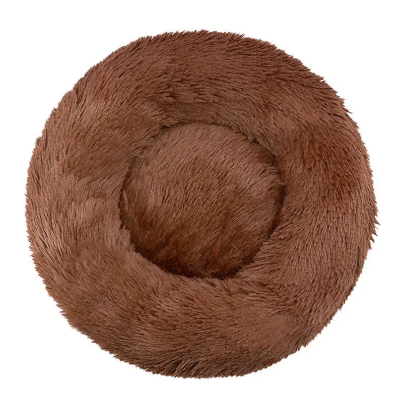 40-90cm Round Pet Bed for Large Dog Bed Super Soft Cat Bed Long Plush Dog House for Medium Dog House Winter Warm Sleeping - Slobuy