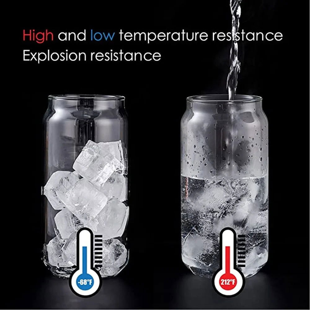 550ml/400ml Glass Cup With Lid and Straw Transparent Bubble Tea Cup Juice Glass Beer Can Milk Mocha Cups Breakfast Mug Drinkware - Slobuy