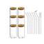 550ml/400ml Glass Cup With Lid and Straw Transparent Bubble Tea Cup Juice Glass Beer Can Milk Mocha Cups Breakfast Mug Drinkware - Slobuy