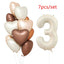 1/3/7Pcs Cream Color Number Balloon Set 32/40Inch 1-9 Digital Foil Helium Ball Girl Kids Adult Birthday Party Wedding Decoration - Slobuy