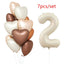 1/3/7Pcs Cream Color Number Balloon Set 32/40Inch 1-9 Digital Foil Helium Ball Girl Kids Adult Birthday Party Wedding Decoration - Slobuy