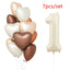 1/3/7Pcs Cream Color Number Balloon Set 32/40Inch 1-9 Digital Foil Helium Ball Girl Kids Adult Birthday Party Wedding Decoration - Slobuy
