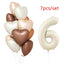 1/3/7Pcs Cream Color Number Balloon Set 32/40Inch 1-9 Digital Foil Helium Ball Girl Kids Adult Birthday Party Wedding Decoration - Slobuy