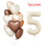 1/3/7Pcs Cream Color Number Balloon Set 32/40Inch 1-9 Digital Foil Helium Ball Girl Kids Adult Birthday Party Wedding Decoration - Slobuy