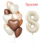 1/3/7Pcs Cream Color Number Balloon Set 32/40Inch 1-9 Digital Foil Helium Ball Girl Kids Adult Birthday Party Wedding Decoration - Slobuy