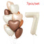 1/3/7Pcs Cream Color Number Balloon Set 32/40Inch 1-9 Digital Foil Helium Ball Girl Kids Adult Birthday Party Wedding Decoration - Slobuy