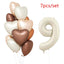 1/3/7Pcs Cream Color Number Balloon Set 32/40Inch 1-9 Digital Foil Helium Ball Girl Kids Adult Birthday Party Wedding Decoration - Slobuy