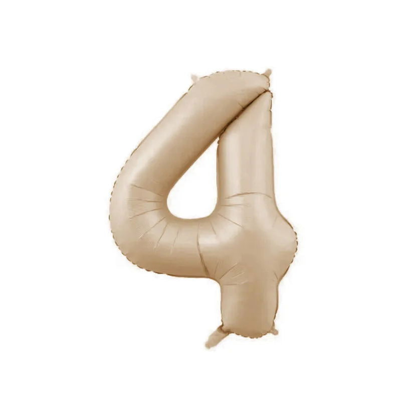 1/3/7Pcs Cream Color Number Balloon Set 32/40Inch 1-9 Digital Foil Helium Ball Girl Kids Adult Birthday Party Wedding Decoration - Slobuy