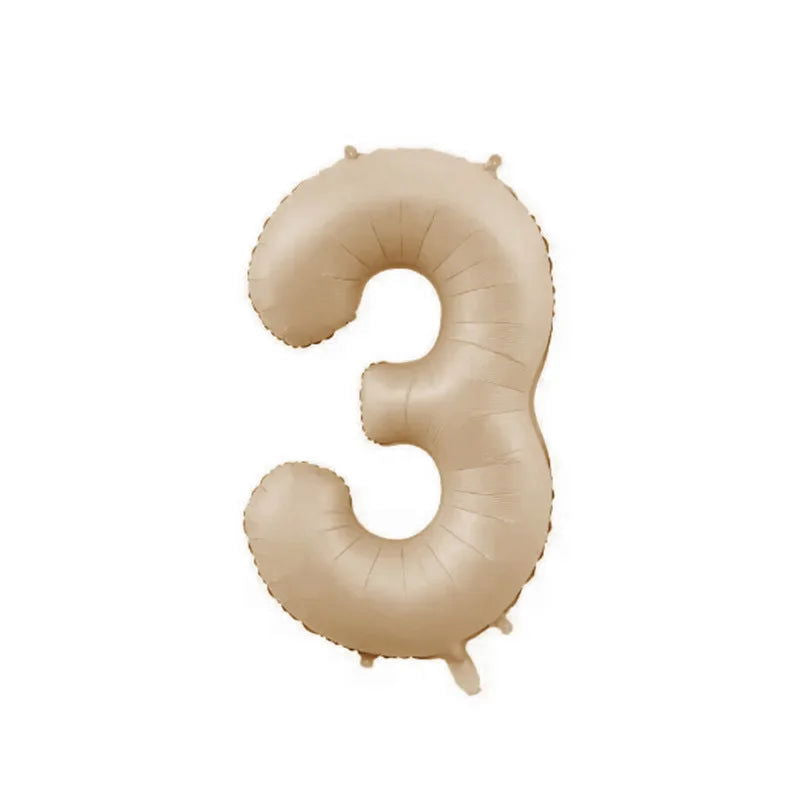 1/3/7Pcs Cream Color Number Balloon Set 32/40Inch 1-9 Digital Foil Helium Ball Girl Kids Adult Birthday Party Wedding Decoration - Slobuy